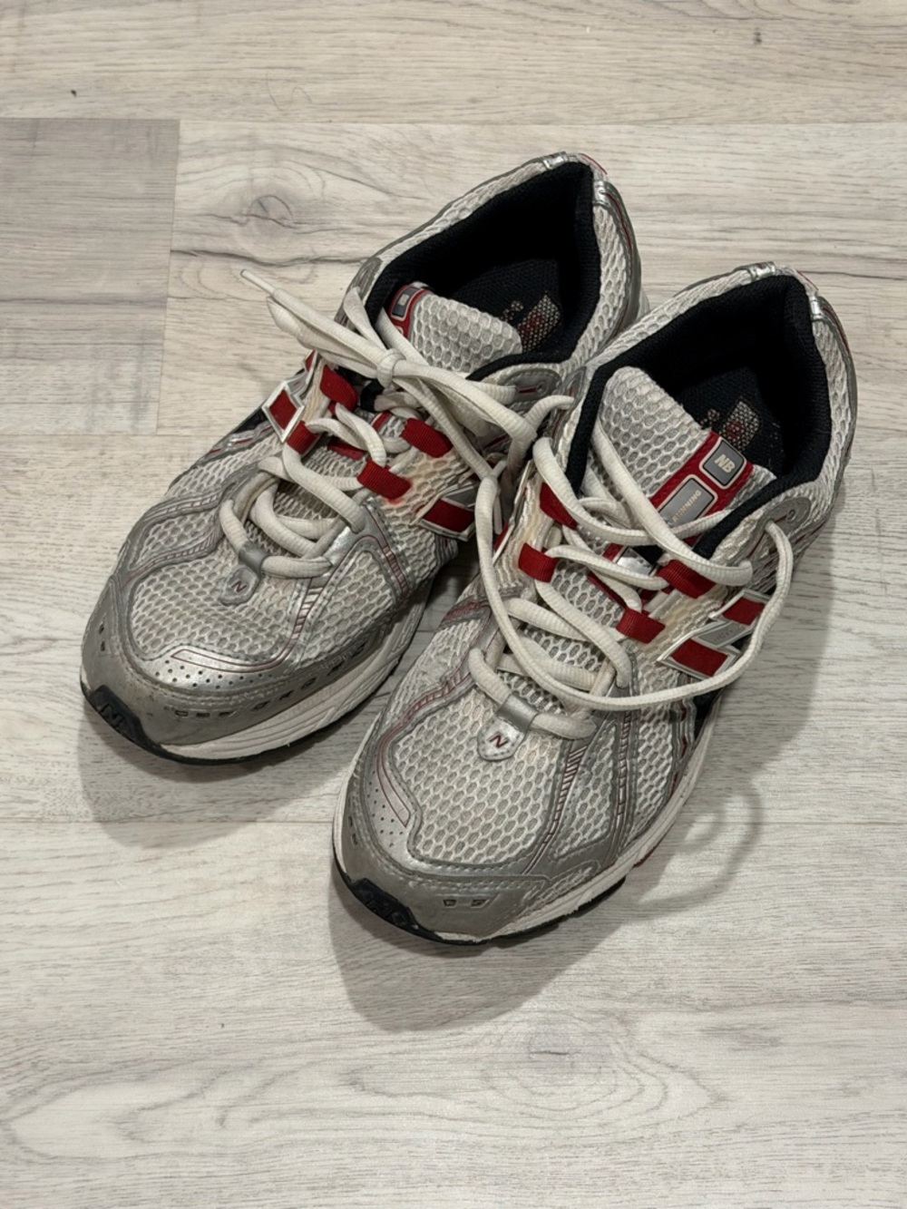 New Balance 1906r Silver and Red Men's Mesh Running Sneakers